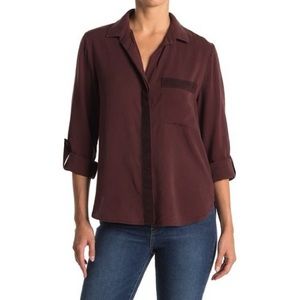 NWOT Cloth & Stone Ribbon Trimmed Button Down Top